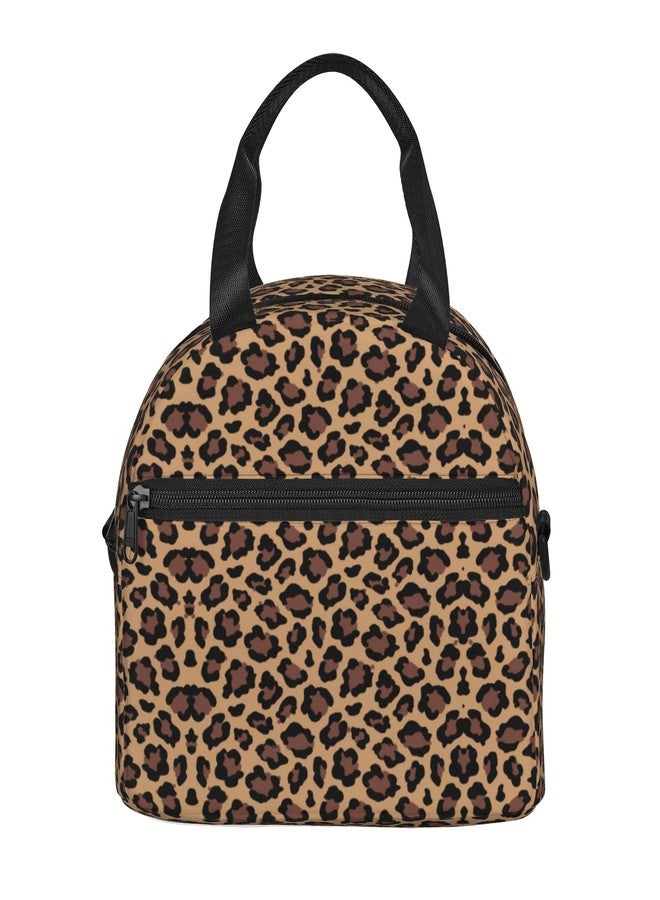 ARESD Leopard Print Lunch Bag, Reusable Leopard Cheetah Lunch Box for Boys Girls, Insulated Cooler Bag Lunch Tote Bag with Shoulder Strap for School Office Picnic Travel - Image 2